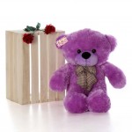 2.5 Feet Purple Big Teddy Bear with a Bow